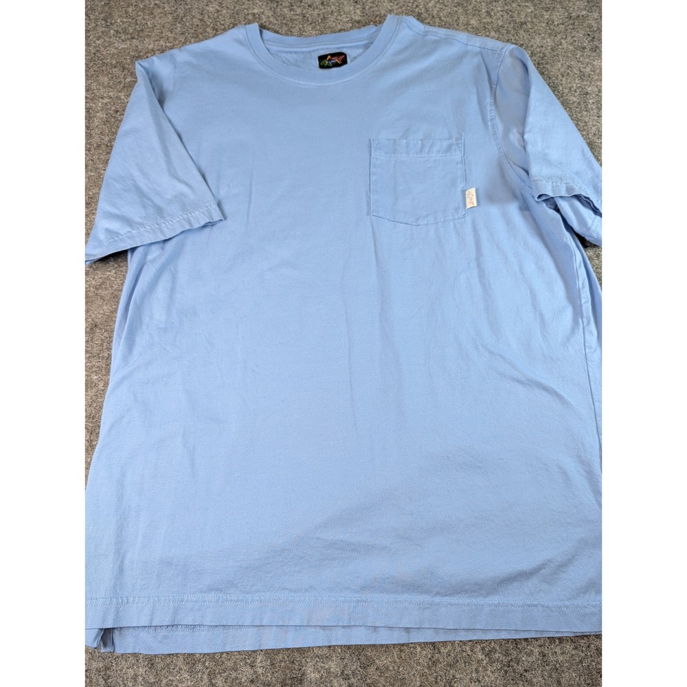 Greg Norman Mens Blue Short Sleeve Pocket T-Shirt Size Large Cotton Crew Neck
